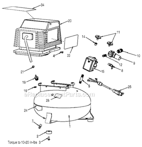 Page A Diagram and Parts List for 919-16538 Type 0 Black and Decker Compressor